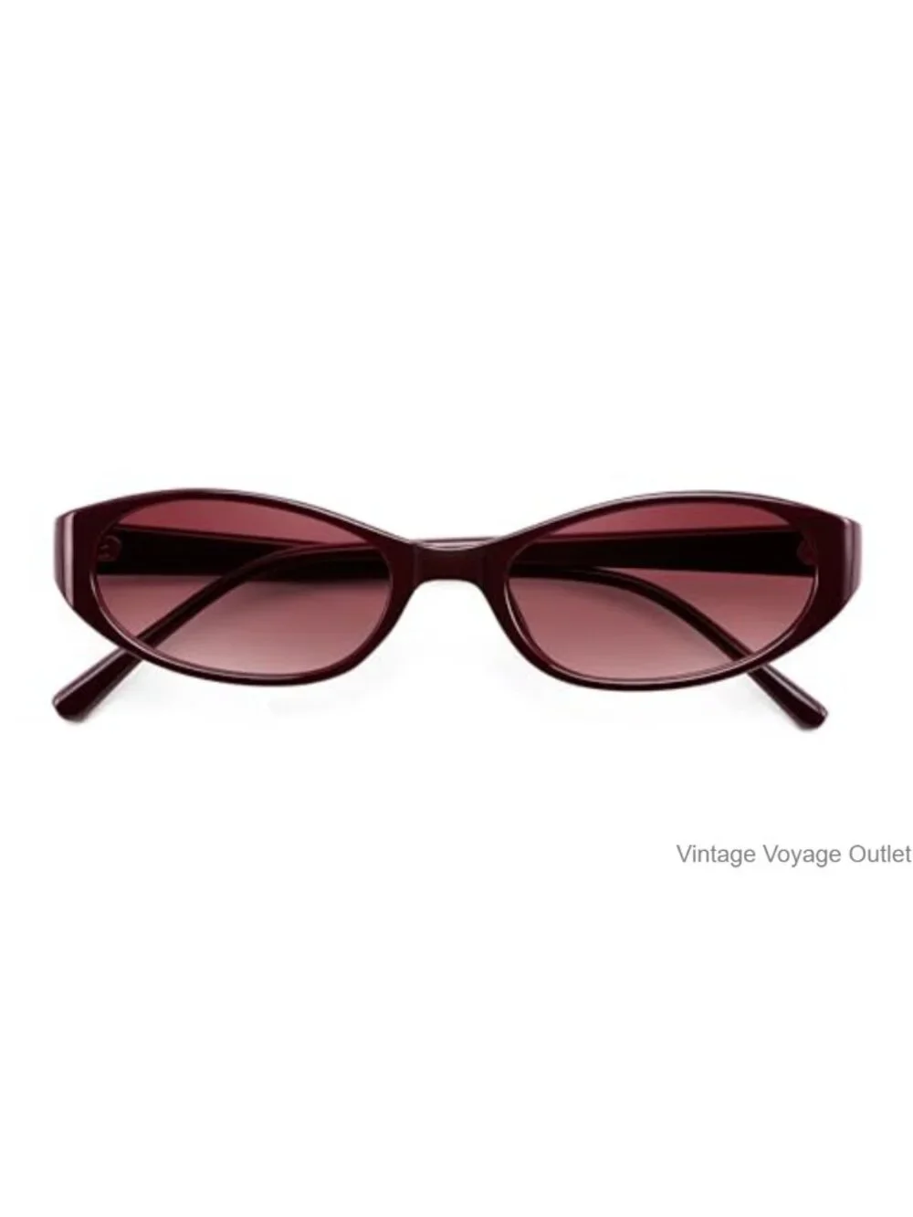Retro Oval Cat Eye Sunglasses, Lightweight Thin Frame Narrow Y2K 90s Small
